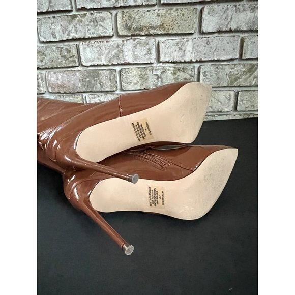 STEVE MADDEN Victorinikto brown patent thigh high boots size 7 - Picture 6 of 11